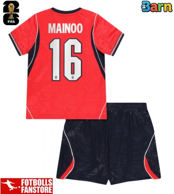 England Kobbie Mainoo #16 Bortatröja Barn VM 2026 Kortärmad (+ Korta byxor)